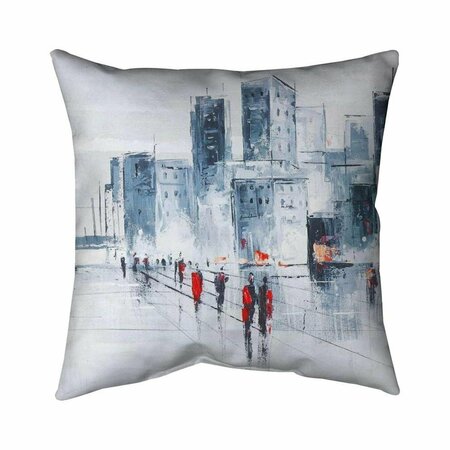 FONDO 20 x 20 in. Walk in the City-Double Sided Print Indoor Pillow FO2793628